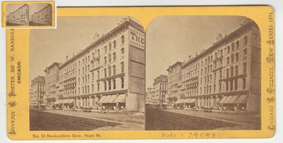 Stereograph of Booksellers Row, Chicago, 1871 by American Photographer